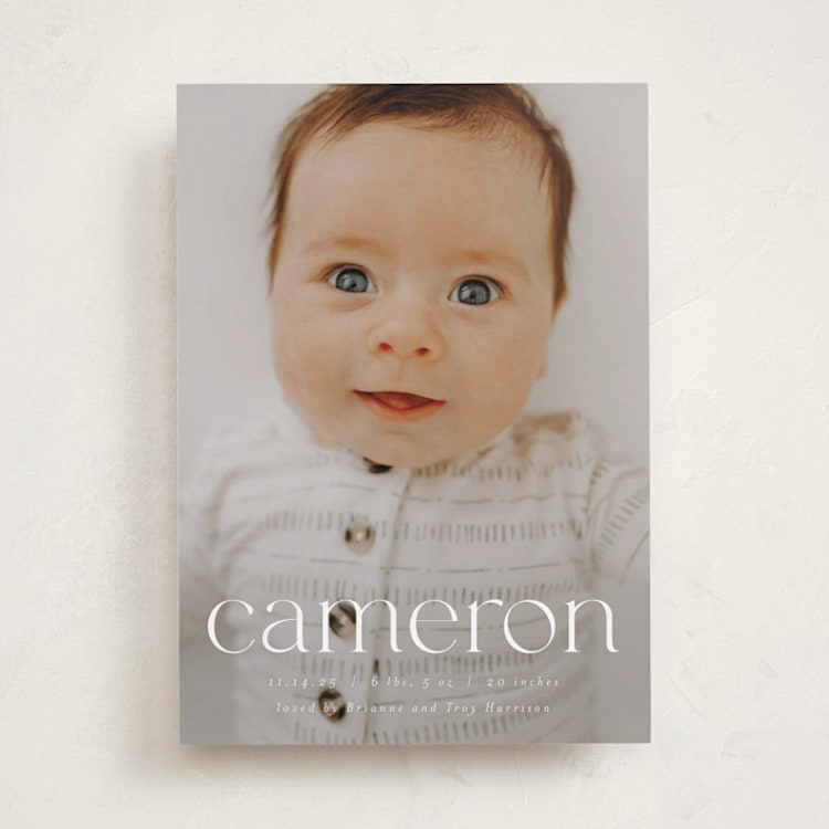 "Classy Name" - Birth Announcements in Cloud by Ekko Studio - Front