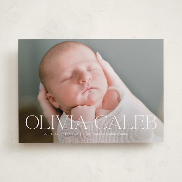 "Newest addition" - Birth Announcements in Snow by Elan Studio - Front