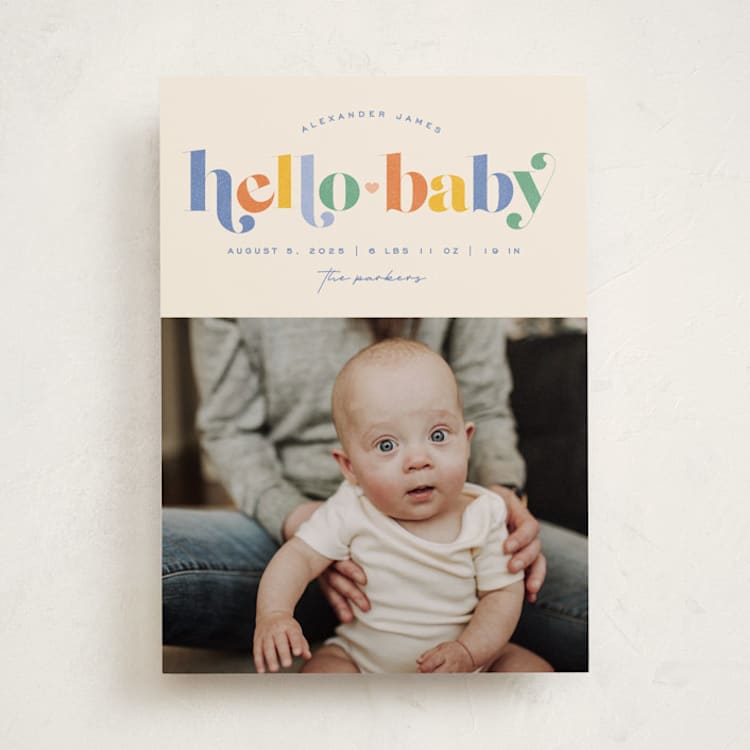 "Hello Sweet baby" - Birth Announcements in Bluebird by Jessica Corliss - Front