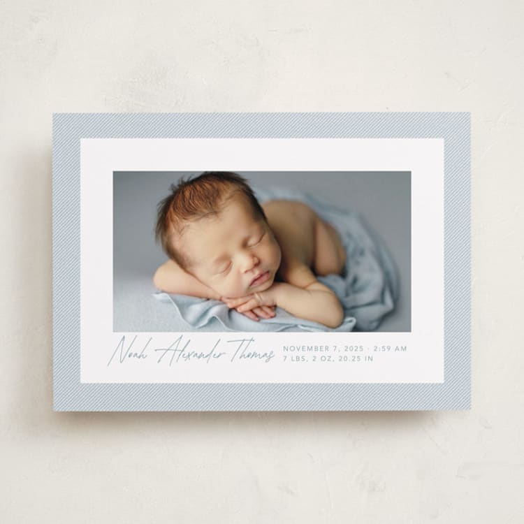 "Corduroy" - Birth Announcements in Sky by Lea Delaveris - Front