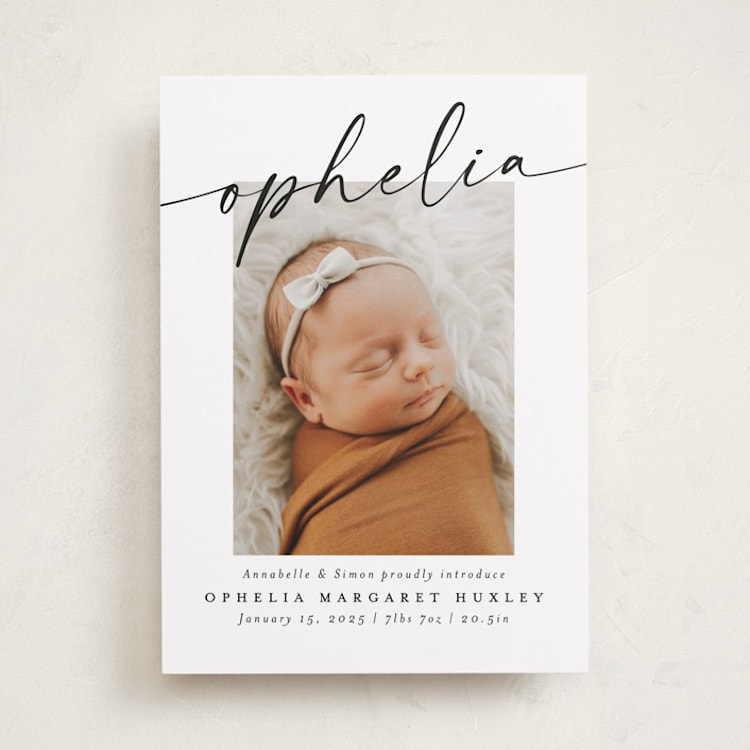"Signature Name" - Birth Announcements in Coal by Meggy Masters - Front
