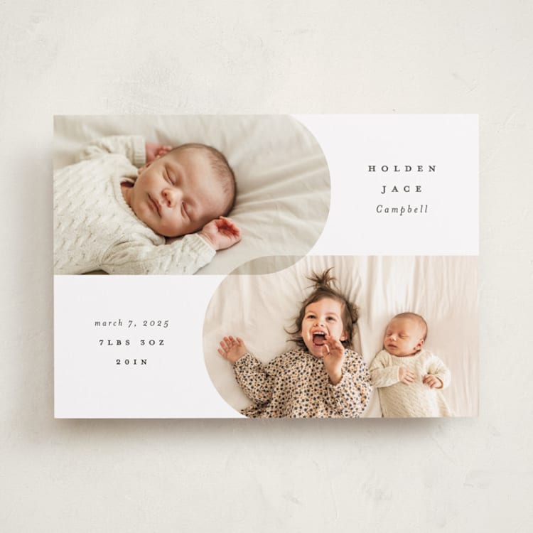 "Overlap" - Birth Announcements in Stone by Brianne Larsen - Front