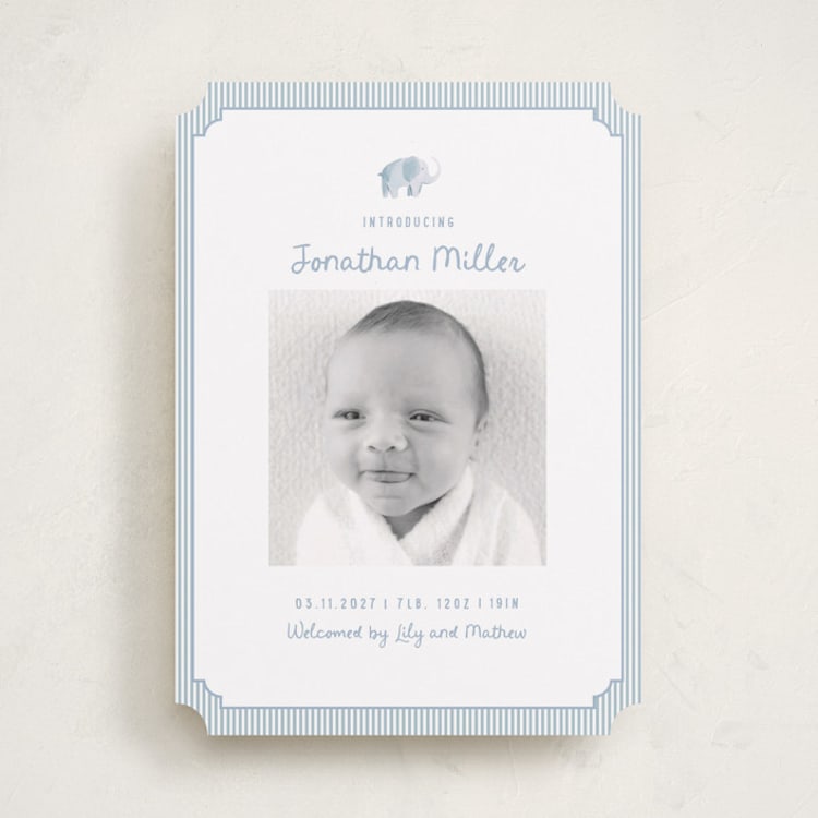 "Sweet Elephant" - Birth Announcements in Sky by Teju Reval - Front