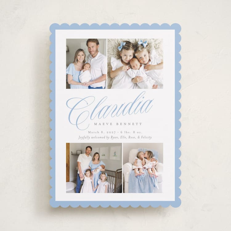 "Bundle of Sweetness" - Birth Announcements in Powder by Cindy Reynolds - Front