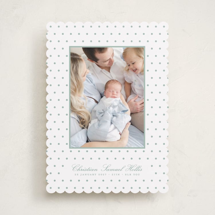 "Elio" - Birth Announcements in Eucalyptus by Blustery August - Front