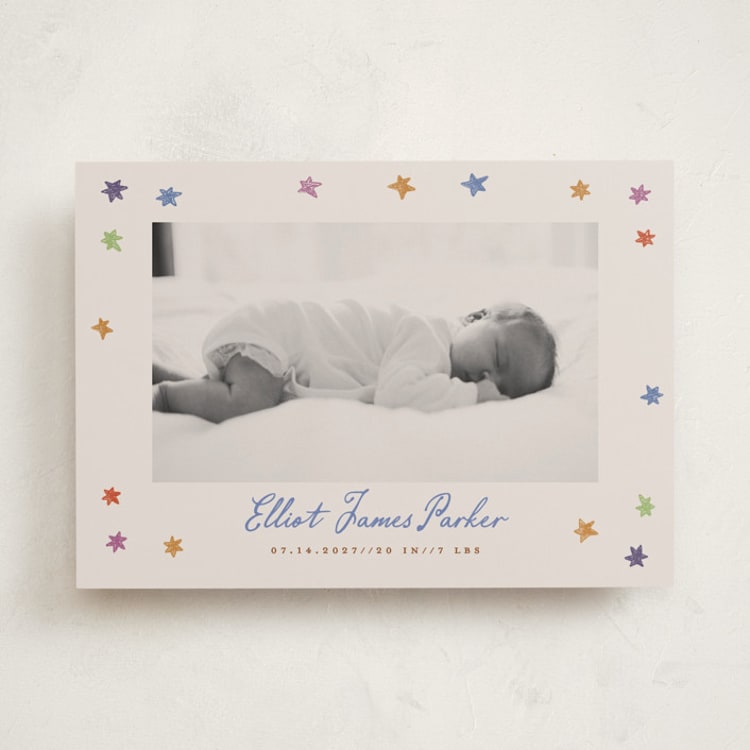 "Starlight" - Birth Announcements in Rainbow by Maja Cunningham - Front