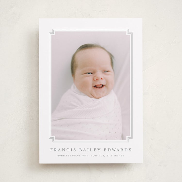 "First Step" - Birth Announcements in Fog by Carolyn MacLaren - Front