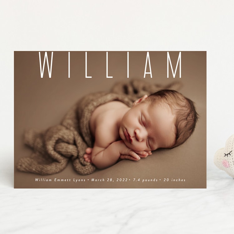 "Skyline" - Birth Announcements in Pearl by Sara Hicks Malone - Front