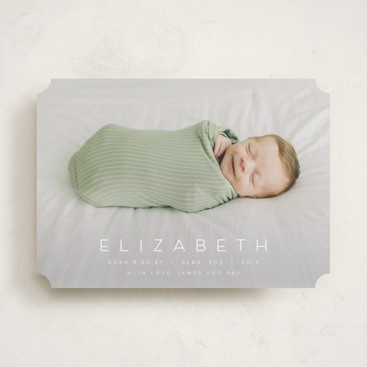 "Sweet Love" - Birth Announcements in Sugar by Juneau Designs - Front