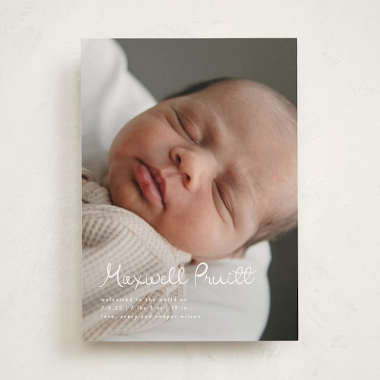 "Written Whimsy" - Birth Announcements in Snow by Lauren Chism - Front