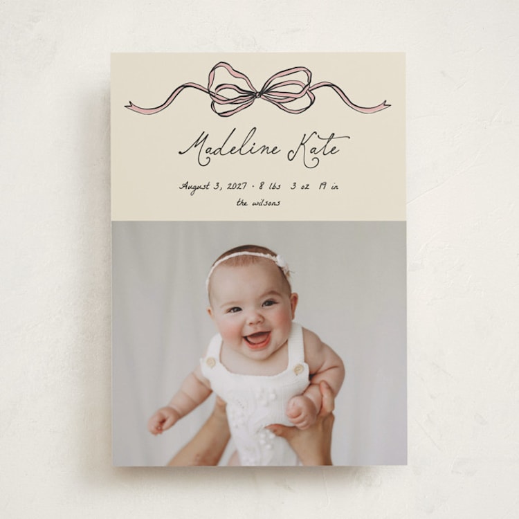 "Drawn" - Birth Announcements in Ballet by Pixel and Hank - Front
