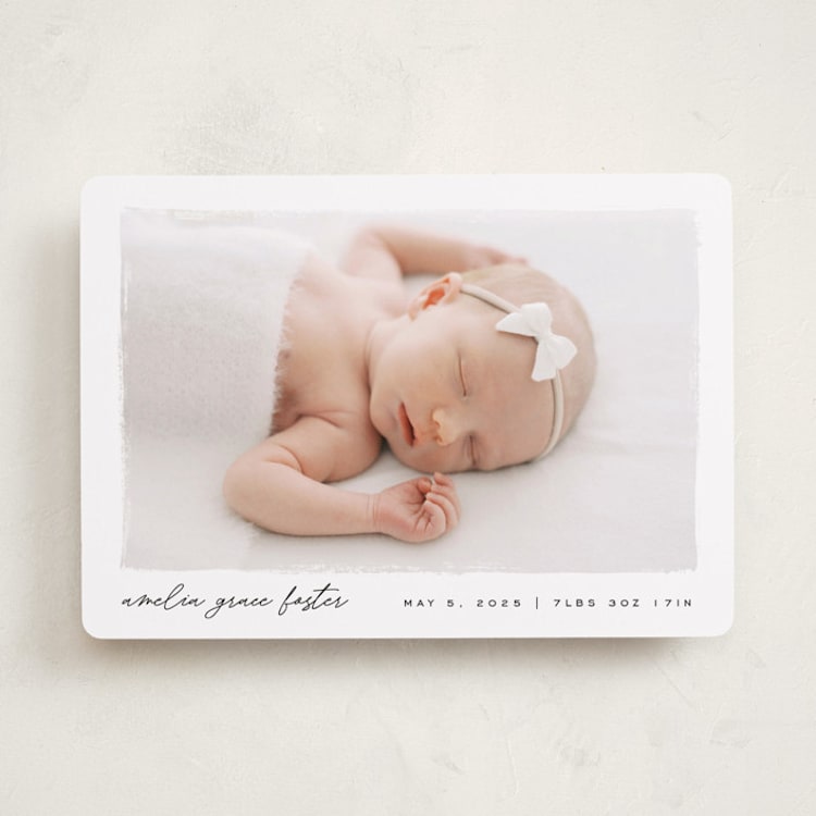 "Edgy" - Birth Announcements in Snow by Pixel and Hank - Front