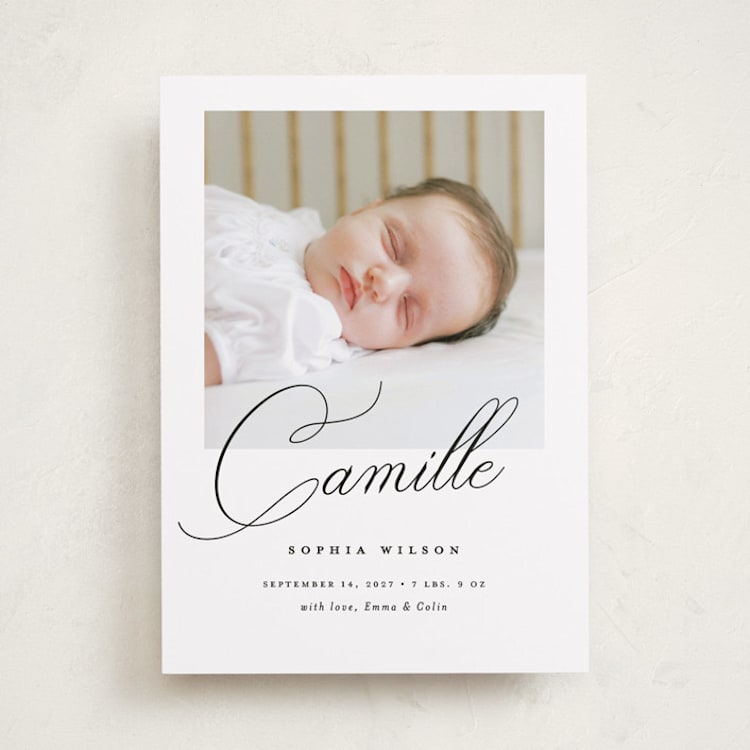 "the script" - Birth Announcements in Ebony by Benita Crandall - Front
