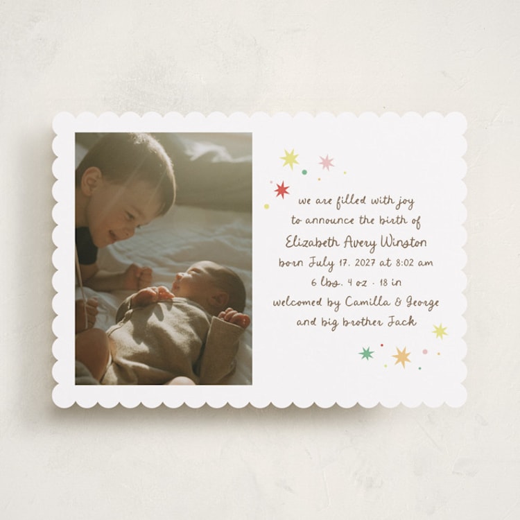 "Constellation" - Birth Announcements in Strawberry by Megan Davis - Front
