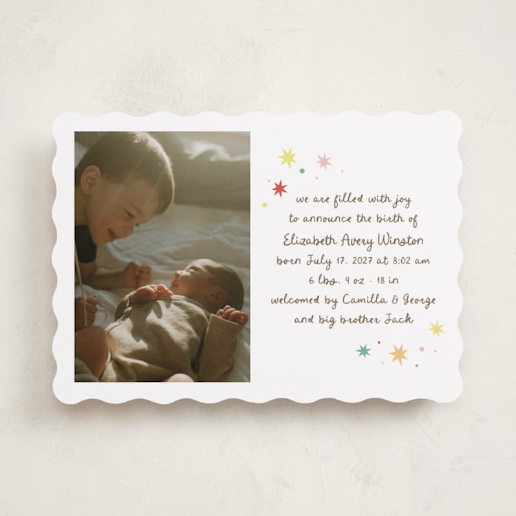 "Constellation" - Birth Announcements in Strawberry by Megan Davis - Front