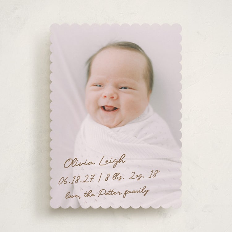 "signed with love" - Birth Announcements in Bark by AK Graphics - Front