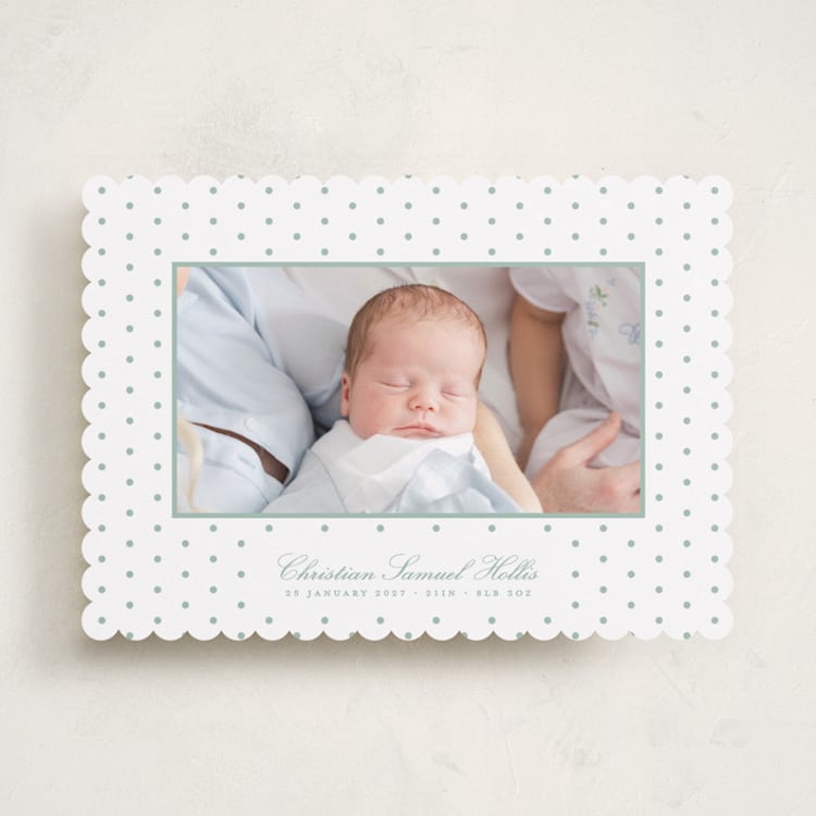 "Elio" - Birth Announcements in Eucalyptus by Blustery August - Front