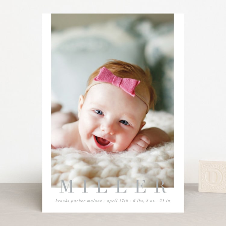 "Classic Baby" - Birth Announcements in Cement by Sara Hicks Malone - Front