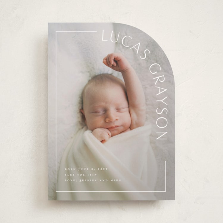 "Take Shape" - Birth Announcements in Snow by Lauren Chism - Front