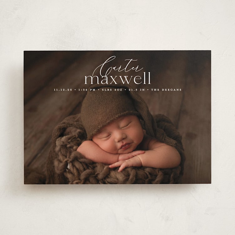 "Contemporary Classic" - Birth Announcements in Jasmine by Erin Deegan - Front