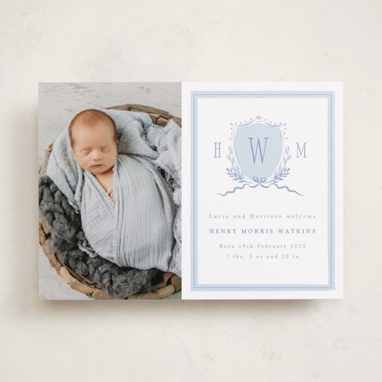 "Crest" - Birth Announcements in Sky by Corinne Malesic - Front