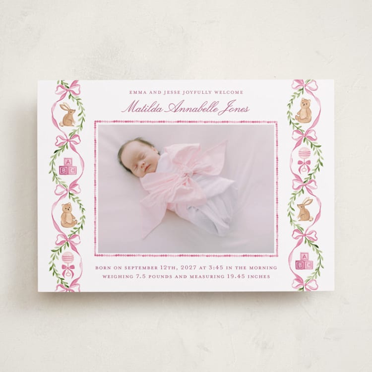 "Bow" - Birth Announcements in Ballet by Sarah Knight - Front