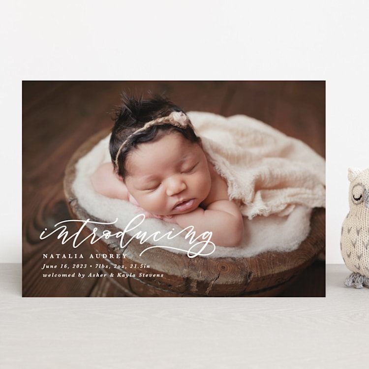 "Introducing" - Birth Announcements in Marble by Lea Delaveris - Front
