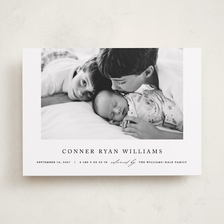 "Dreamer" - Birth Announcements in Onyx by Pixel and Hank - Front