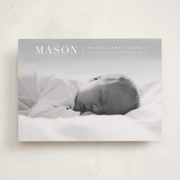 "simply named" - Birth Announcements in Snow by Sarah Curry - Front