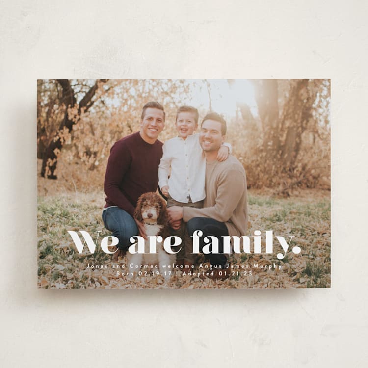 "We Are Family" - Birth Announcements in Cotton by Corinne Malesic - Front