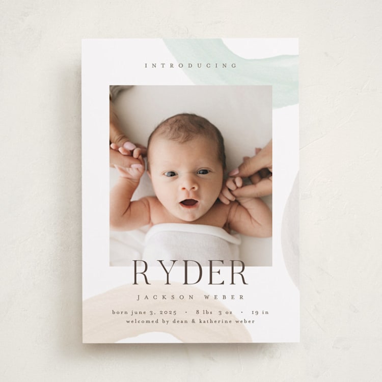 "Shapes and Colors" - Birth Announcements in Wanderlust by Pixel and Hank - Front