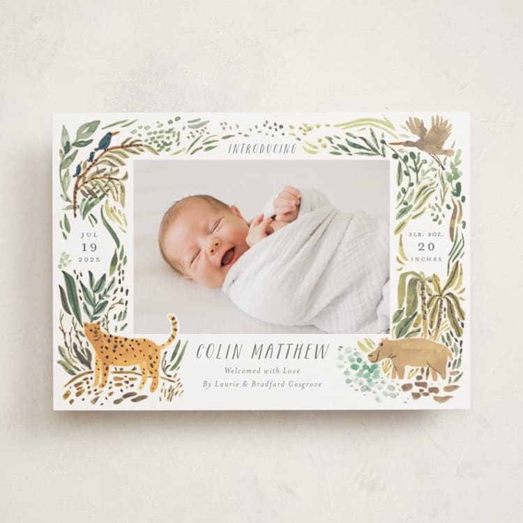 "Jungle Friends" - Birth Announcements in Jungle by Morgan Ramberg - Front
