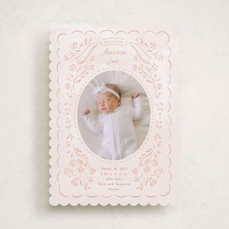 "Adelaide" - Birth Announcements in Peony by JeAnna Casper - Front
