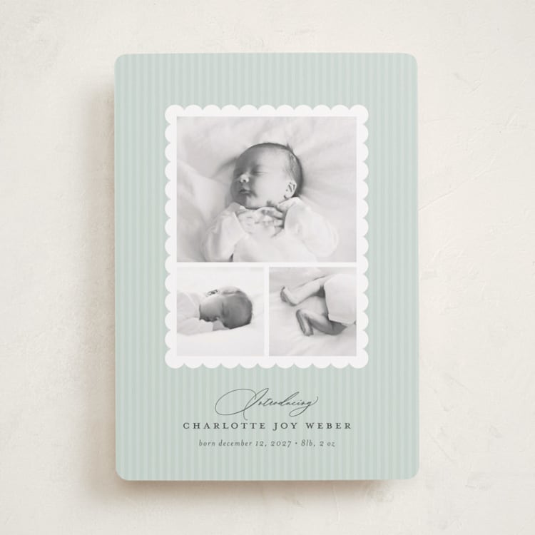 "scalloped gallery" - Birth Announcements in Pool by Sarah Curry - Front