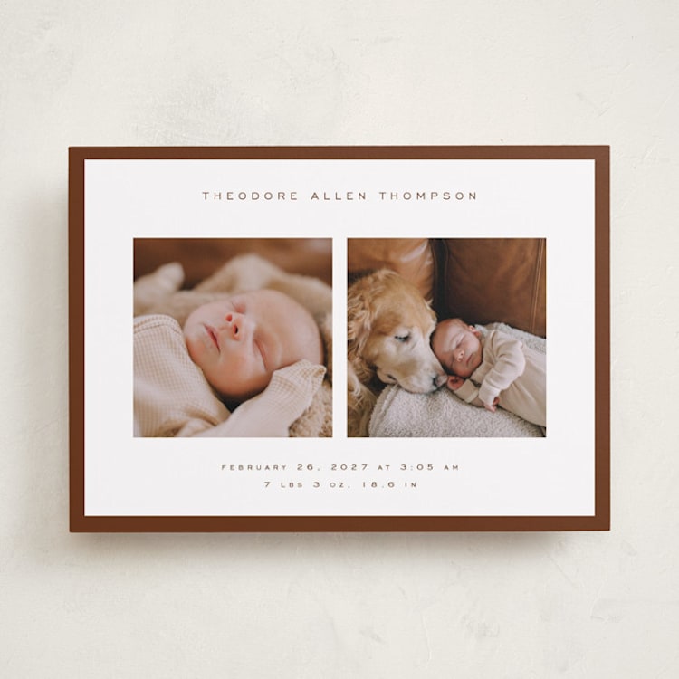 "Pure Love" - Birth Announcements in Hickory by Juneau Designs - Front