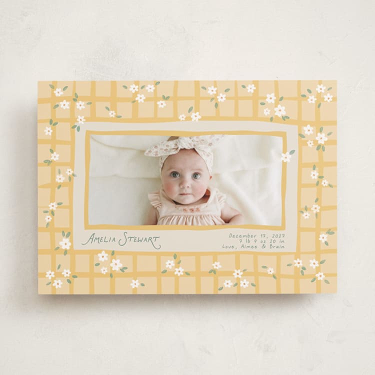 "Garden Trellis" - Birth Announcements in Daisy by Dani Lugato - Front