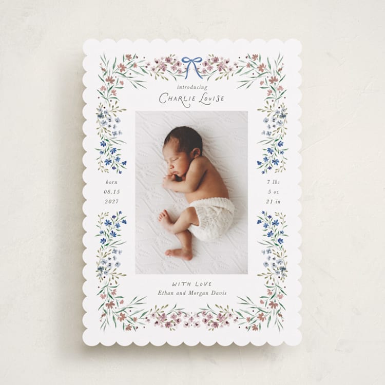 "Provence" - Birth Announcements in Garden by Kate Ahn - Front