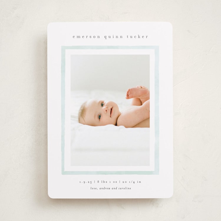"Golightly" - Birth Announcements in Mint by Lauren Chism - Front