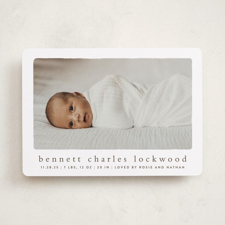 "Rustic" - Birth Announcements in Chestnut by Ekko Studio - Front