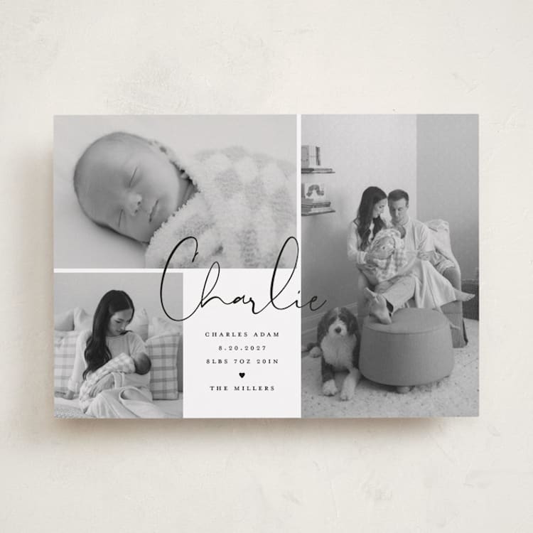 "Trio of Love" - Birth Announcements in Night by Michelle Taylor - Front
