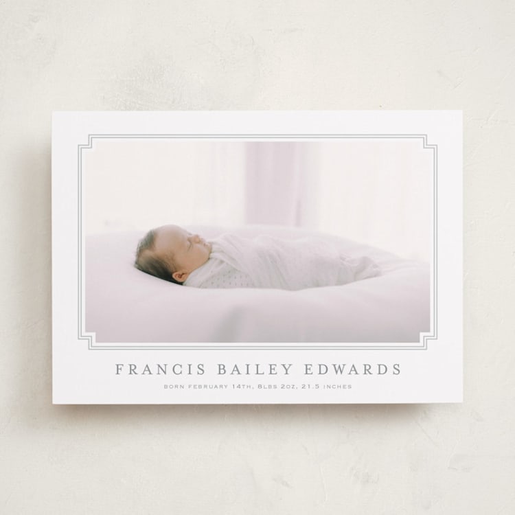 "First Step" - Birth Announcements in Fog by Carolyn MacLaren - Front