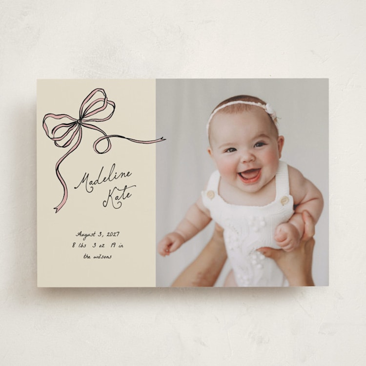 "Drawn" - Birth Announcements in Ballet by Pixel and Hank - Front