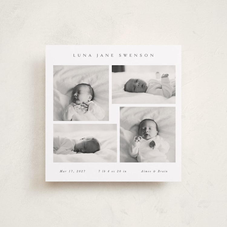 "Four Photos" - Birth Announcements in Milk by Dani Lugato - Front