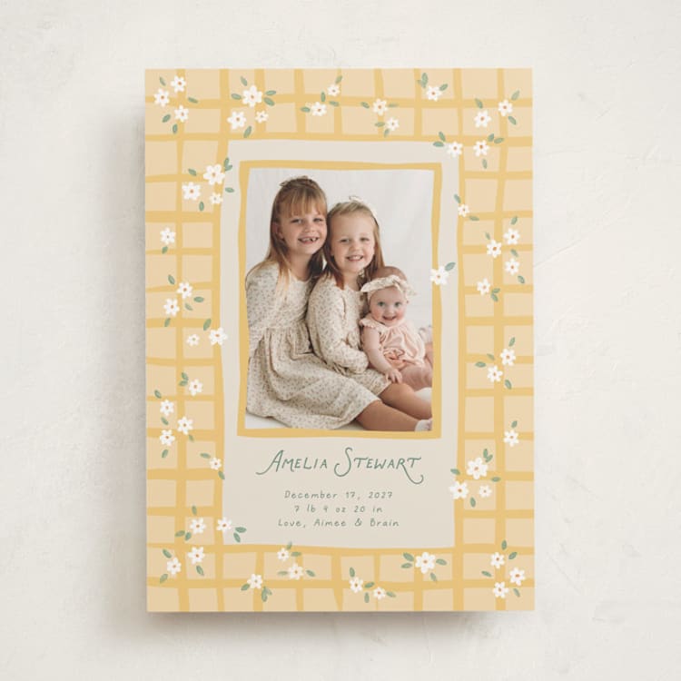"Garden Trellis" - Birth Announcements in Daisy by Dani Lugato - Front