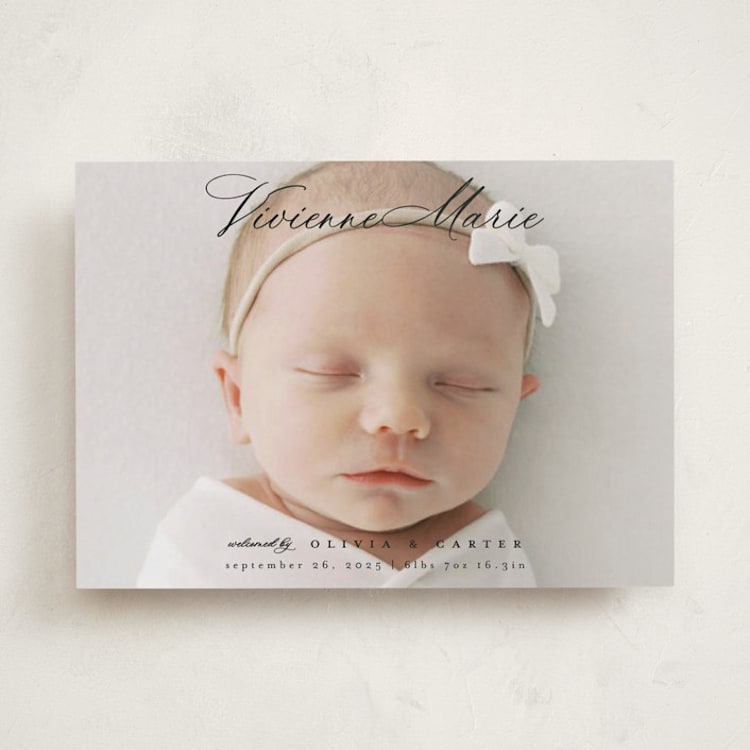 "Enchanted Love" - Birth Announcements in Noir by Ashlee Townsend - Front