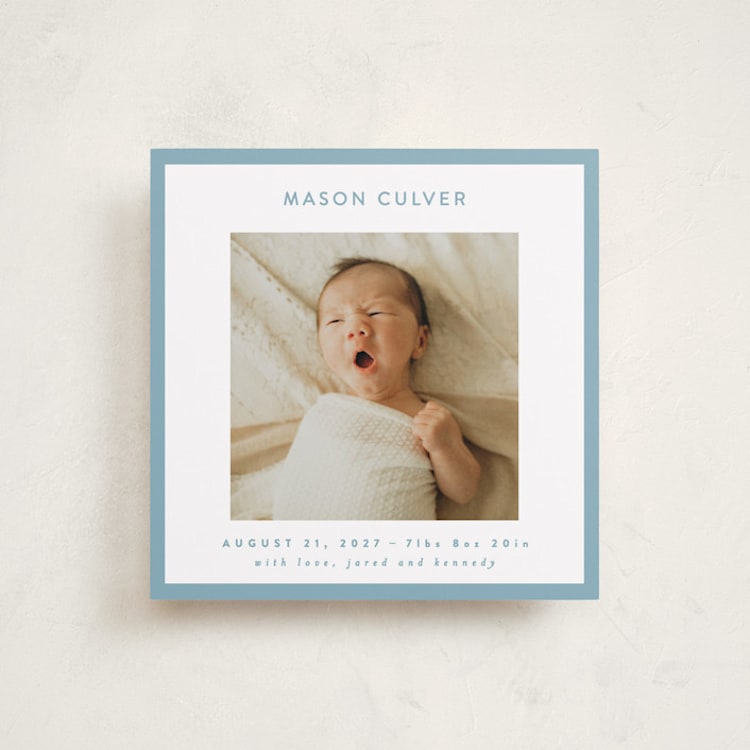 "square" - Birth Announcements in Sky by JoAnn Jinks - Front