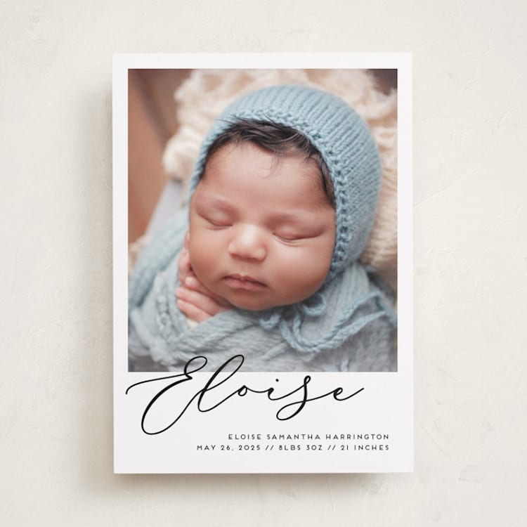 "First-Name Basis" - Birth Announcements in Onyx by Genna Blackburn - Front