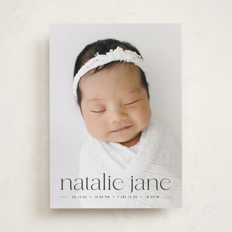 "Announcing Baby" - Birth Announcements in Onyx by Erin Deegan - Front