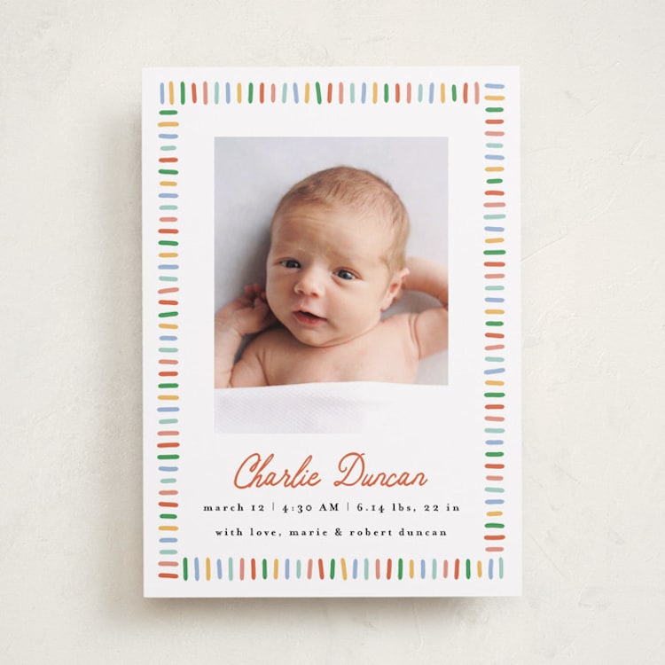 "Coloring Book" - Birth Announcements in Rainbow by Maria Alou - Front