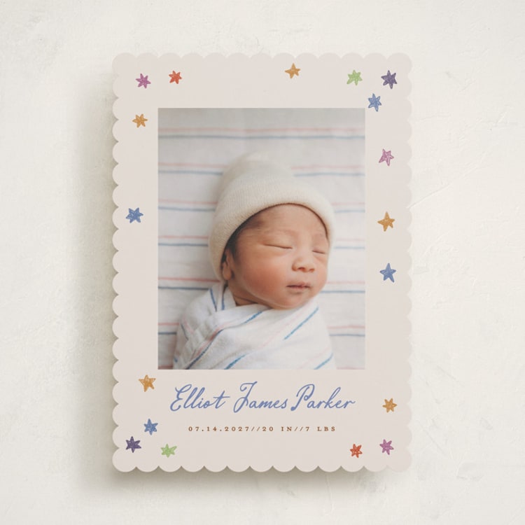 "Starlight" - Birth Announcements in Rainbow by Maja Cunningham - Front